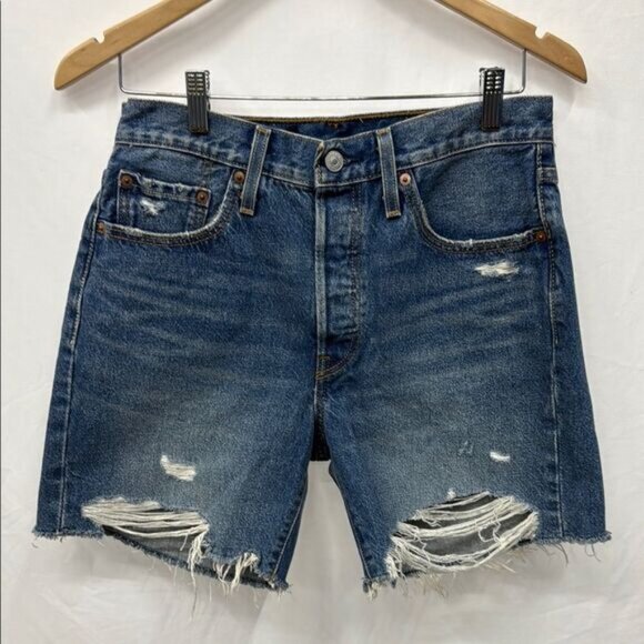 Levi’s 501 Distressed Denim Shorts - Picture 1 of 2